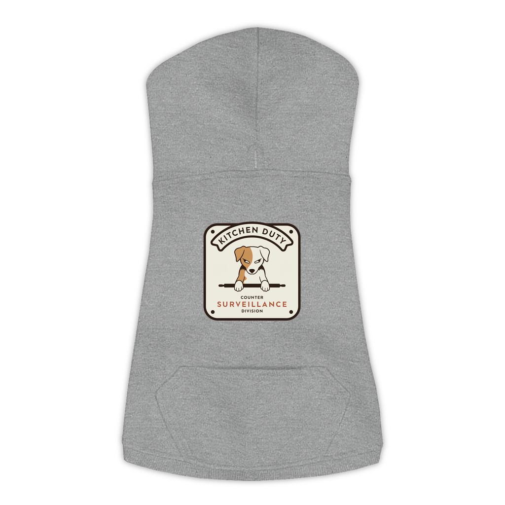 Counter Surveillance Division dog hoodie in granite heather grey, sizes L to 3XL