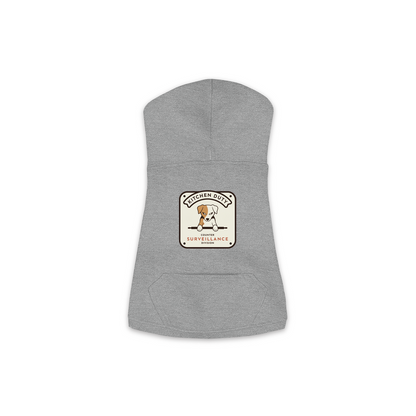 Counter Surveillance Division dog hoodie in granite heather grey, sizes XS to M