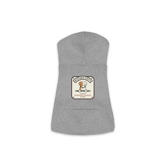 Counter Surveillance Division dog hoodie in granite heather grey, sizes XS to M