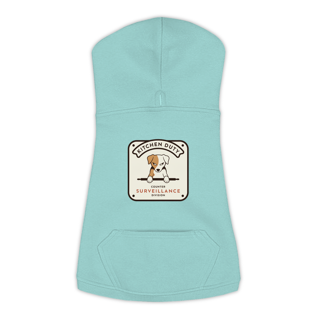 Counter Surveillance Division dog hoodie in saltwater blue, sizes L to 3XL