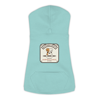 Counter Surveillance Division dog hoodie in saltwater blue, sizes L to 3XL