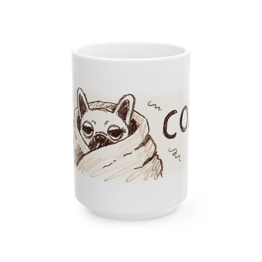 Cozy Pug ceramic coffee mug, 11oz and 15oz Pug lover gift - view 2