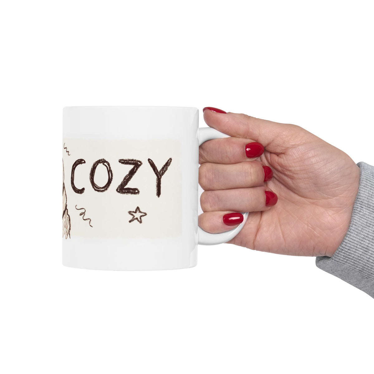 Cozy Pug ceramic coffee mug, 11oz and 15oz Pug lover gift - view 3