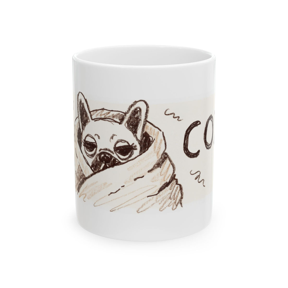 Cozy Pug ceramic coffee mug, 11oz and 15oz Pug lover gift - view 4