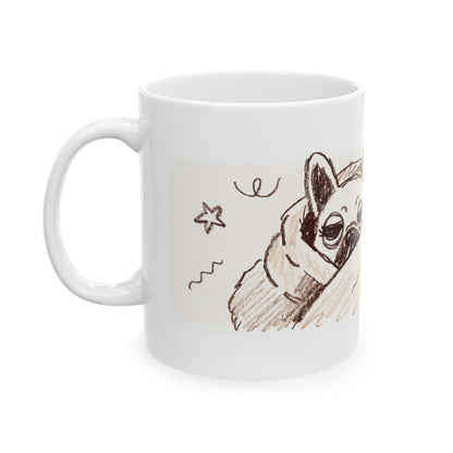 Cozy Pug ceramic coffee mug, 11oz and 15oz Pug lover gift - view 6