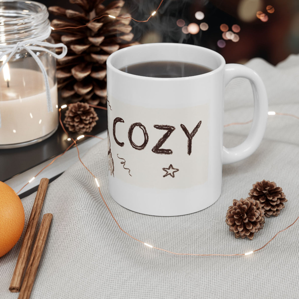 Cozy Pug ceramic coffee mug, 11oz and 15oz Pug lover gift - view 8