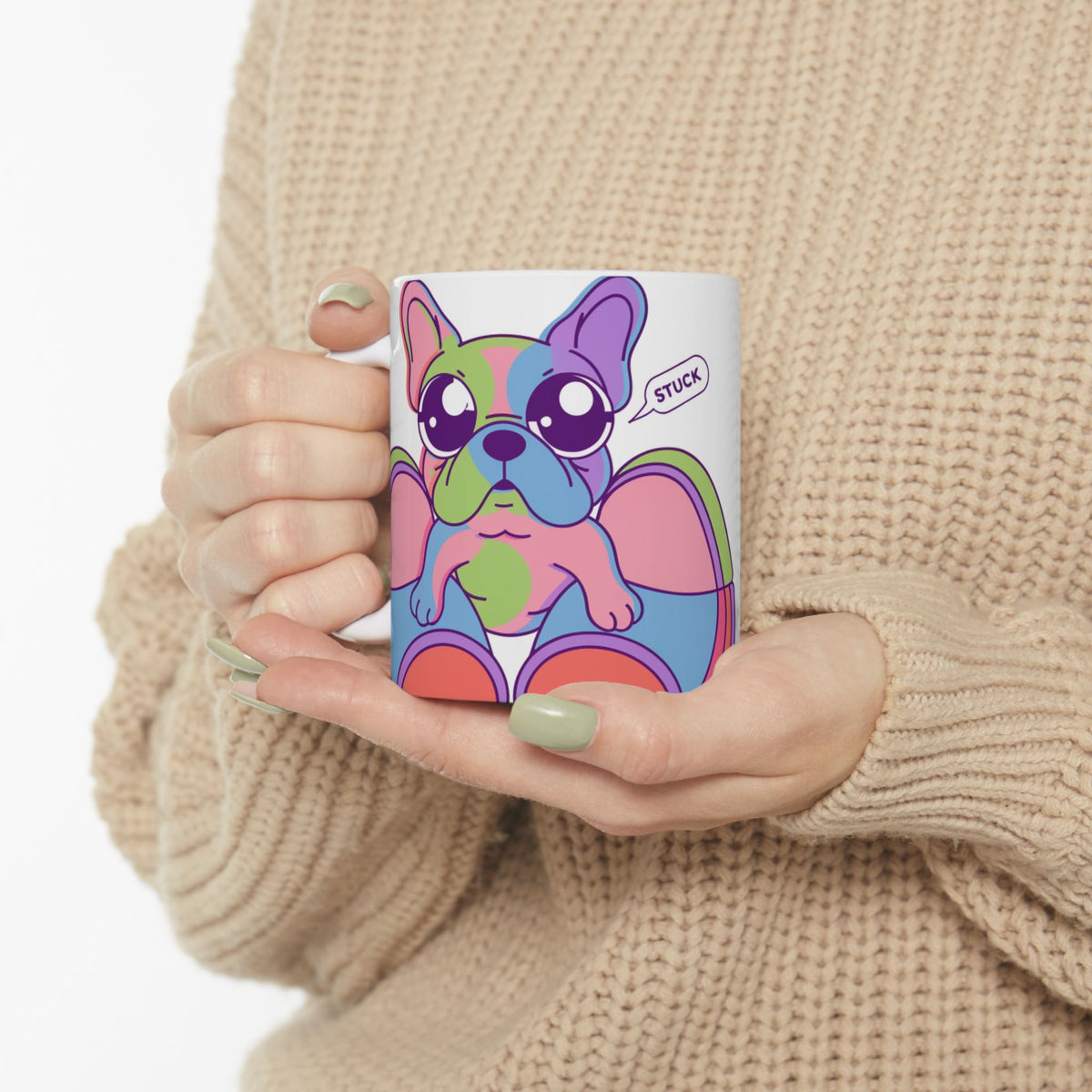 French Bulldog ceramic coffee mug, 11oz and 15oz cute Frenchie gift - view 1