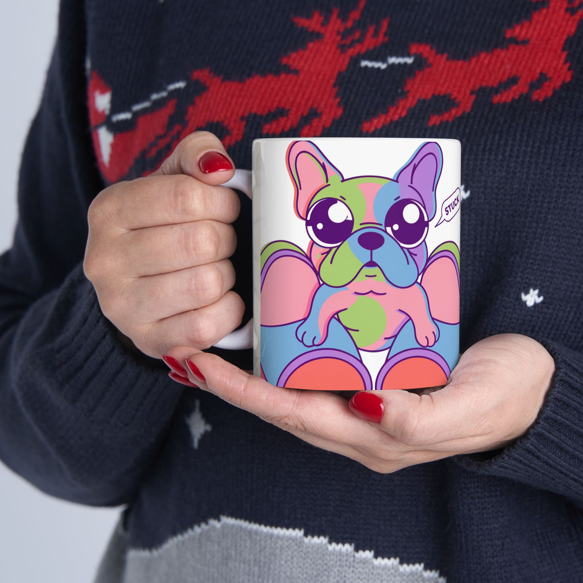 French Bulldog ceramic coffee mug, 11oz and 15oz cute Frenchie gift - view 9