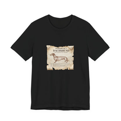 Dachshund Anatomy t-shirt available colour options