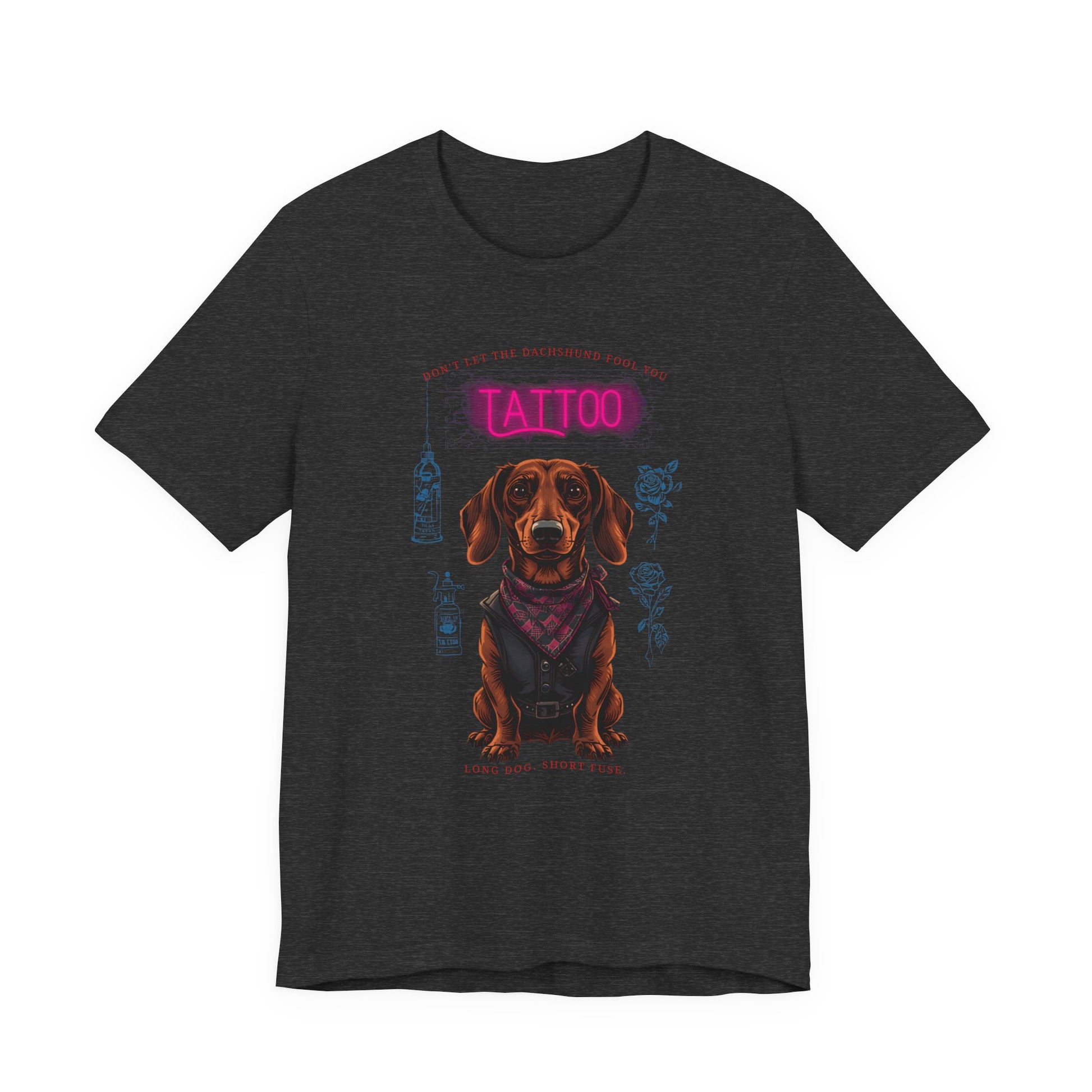 Dachshund Biker Ink Shop t-shirt close-up detail shot 2