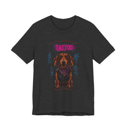 Dachshund Biker Ink Shop t-shirt close-up detail shot 2