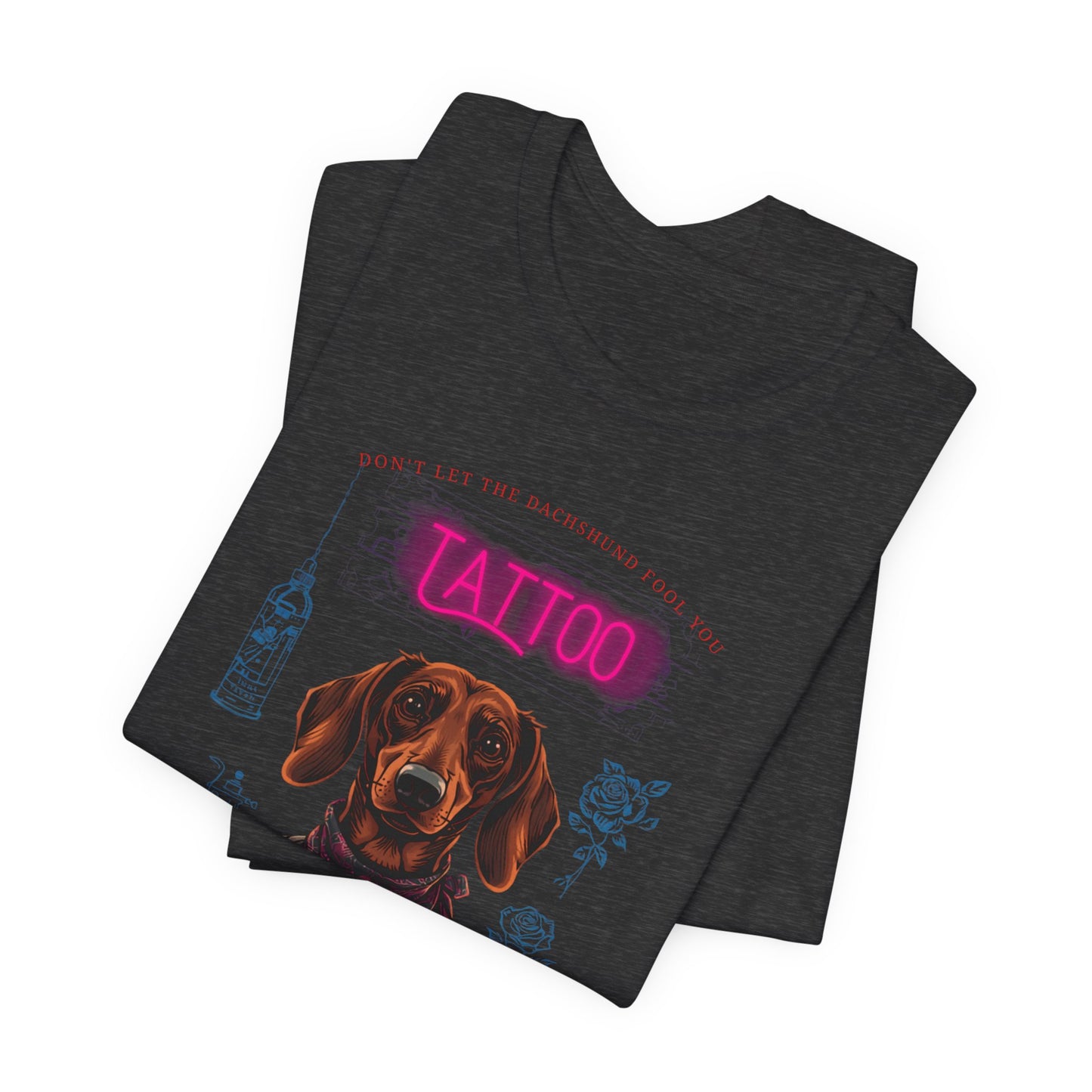 Dachshund Biker Ink Shop t-shirt close-up detail shot 4