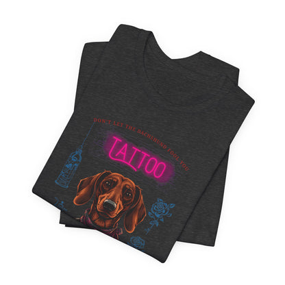 Dachshund Biker Ink Shop t-shirt close-up detail shot 4