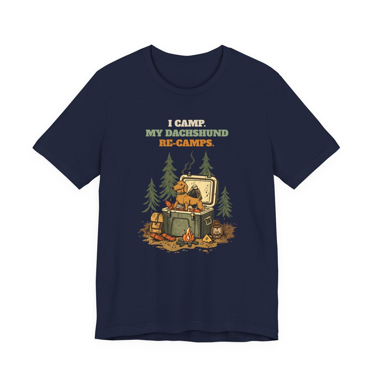 Dachshund camping tee lifestyle shot two