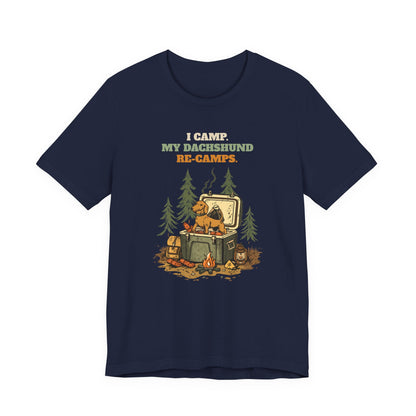 Dachshund camping tee lifestyle shot two