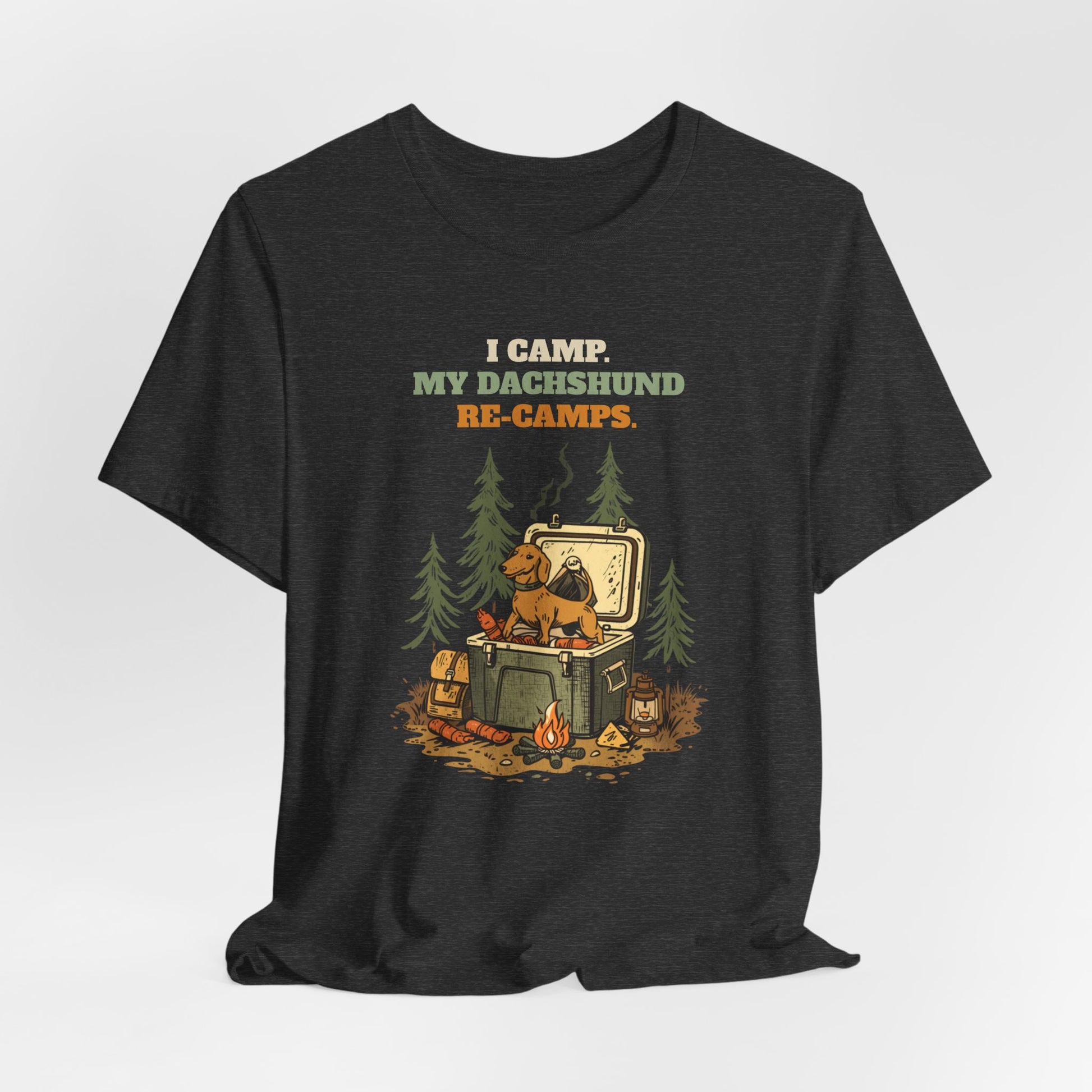 Dachshund camping tee unisex fit