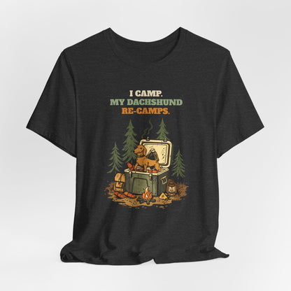 Dachshund camping tee unisex fit