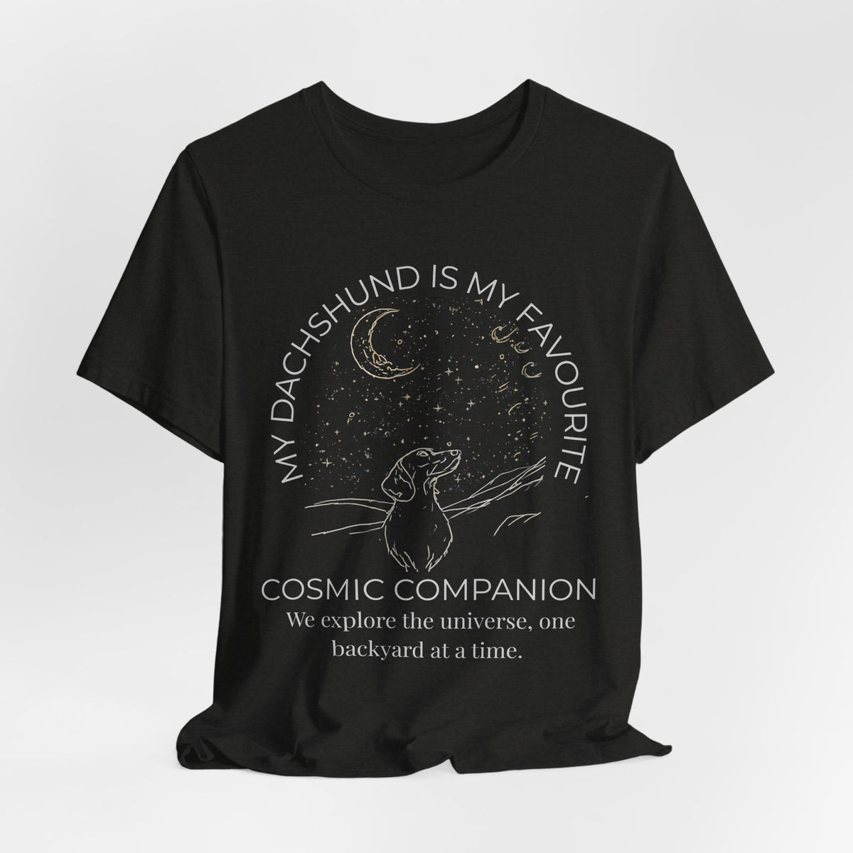 Dachshund Cosmic Companion T-Shirt everyday style