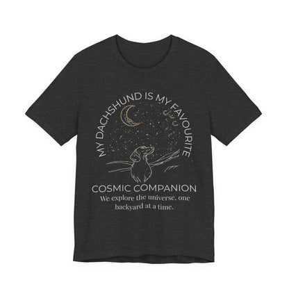 Dachshund Cosmic Companion T-Shirt full design view