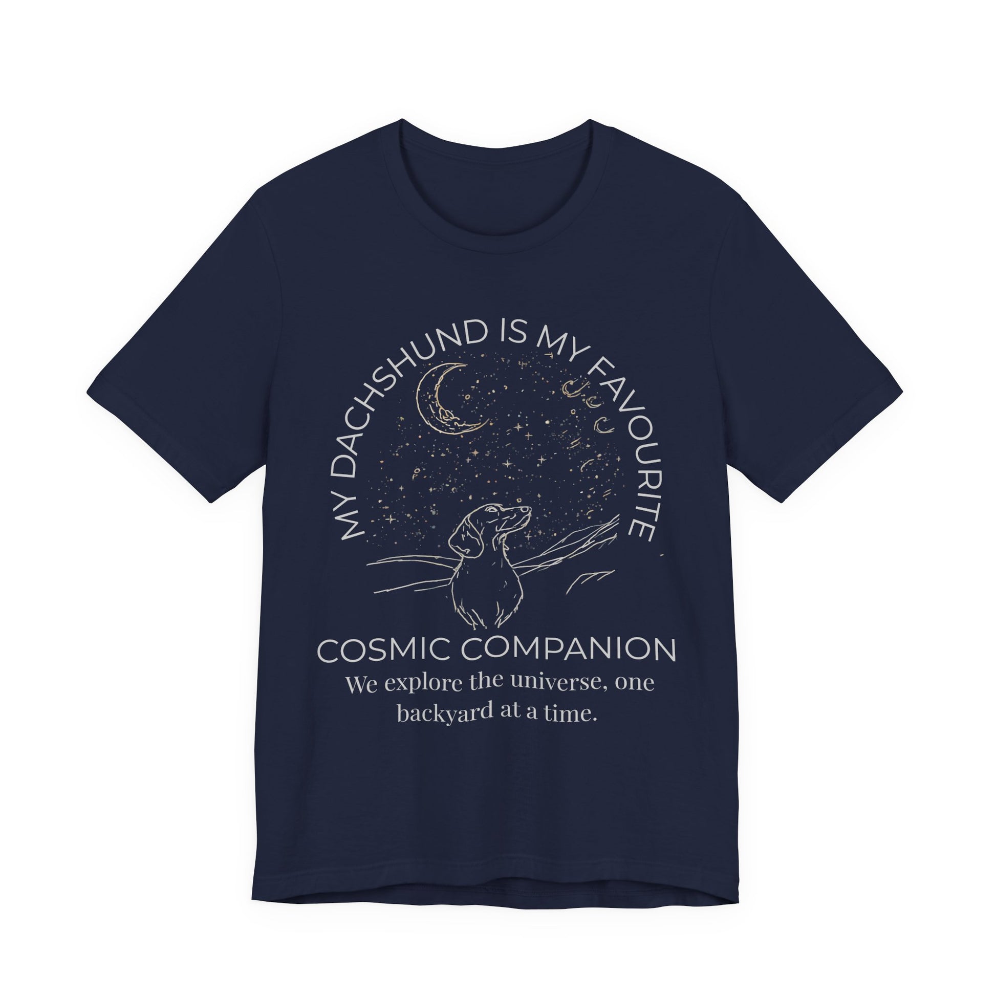 Dachshund Cosmic Companion T-Shirt lifestyle photo