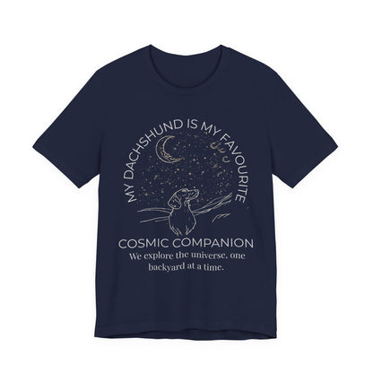 Dachshund Cosmic Companion T-Shirt lifestyle photo