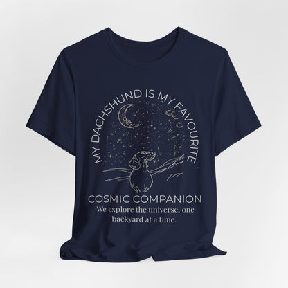 Dachshund Cosmic Companion T-Shirt size chart