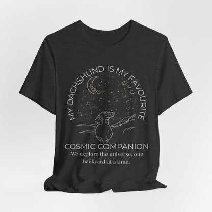 Dachshund Cosmic Companion T-Shirt stargazing dog tee