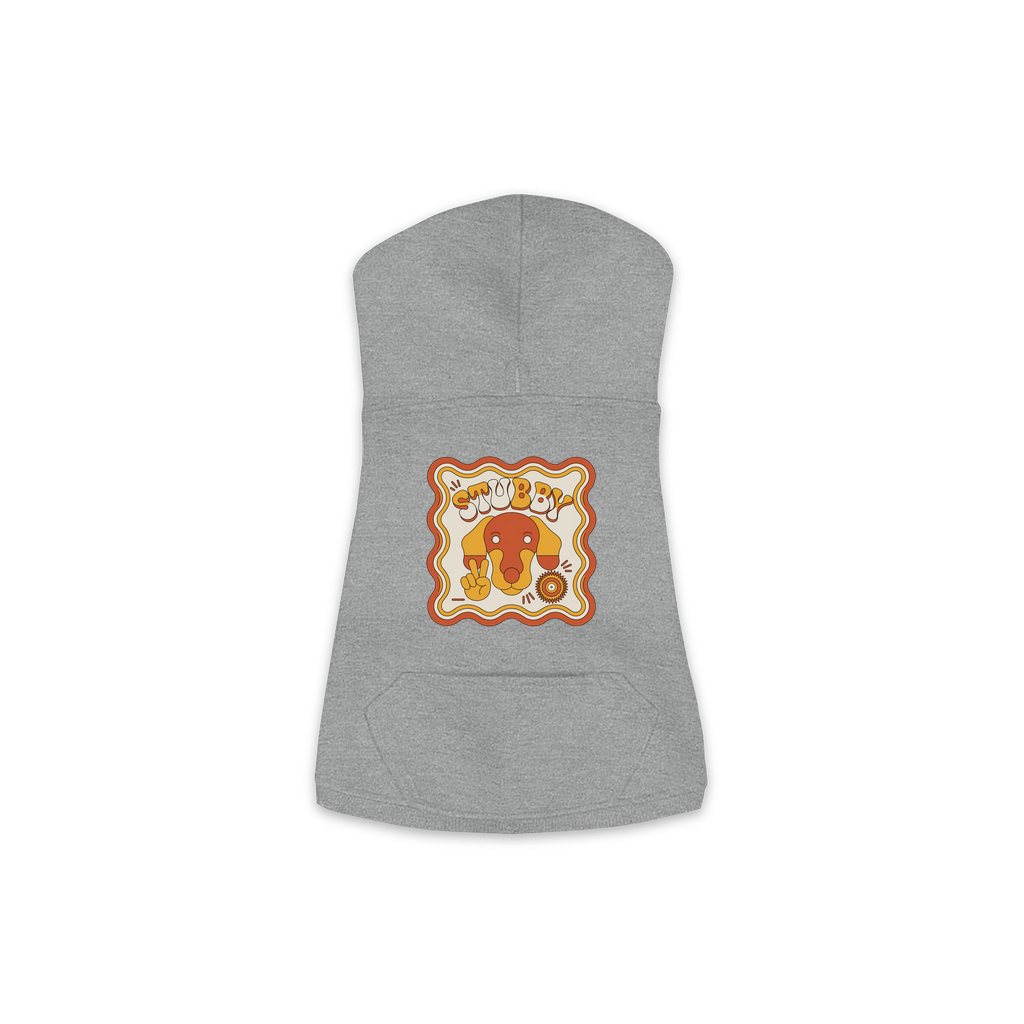 Dachshund Groovy Hoodie – Granite Heather – Medium