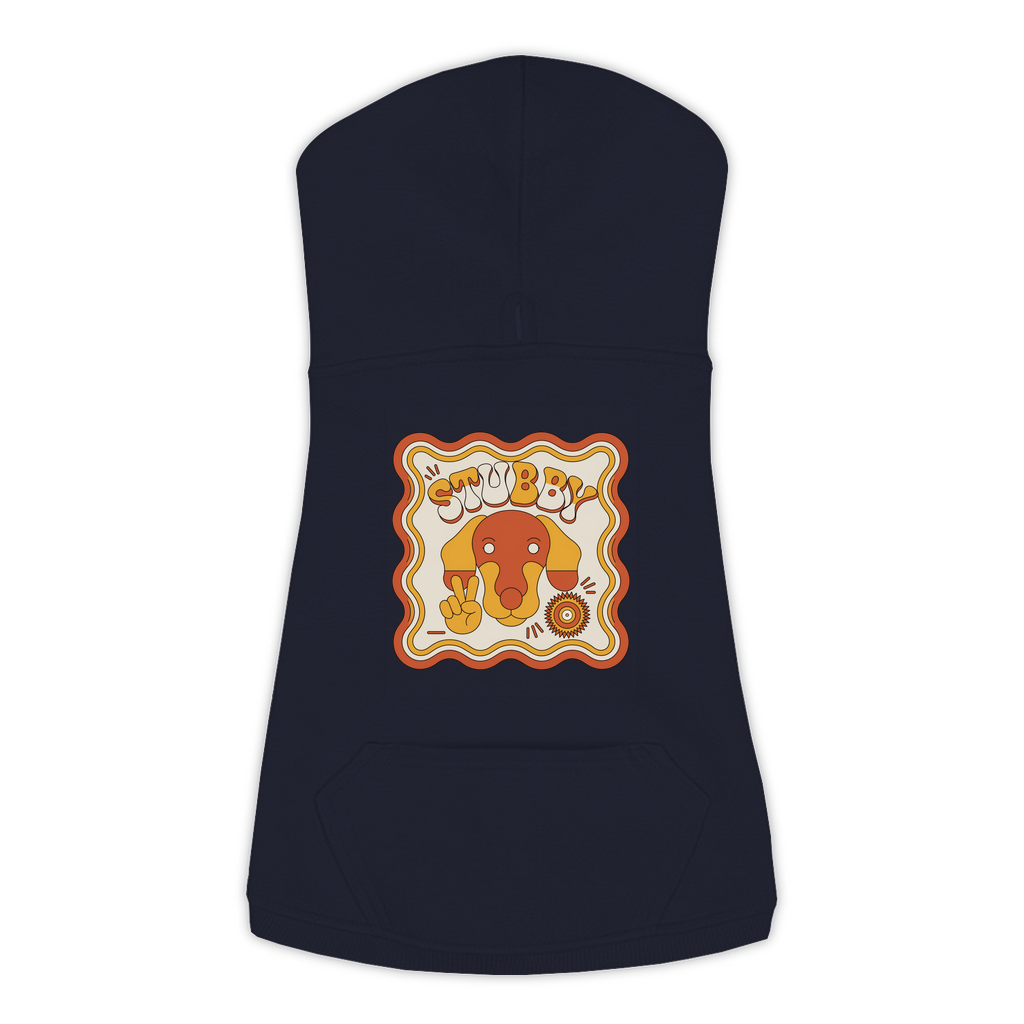 Dachshund Groovy Hoodie – Navy – Large