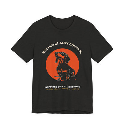 Kitchen Quality Control Dachshund t-shirt — funny Dachshund kitchen tee on Bella+Canvas 3001, view 12