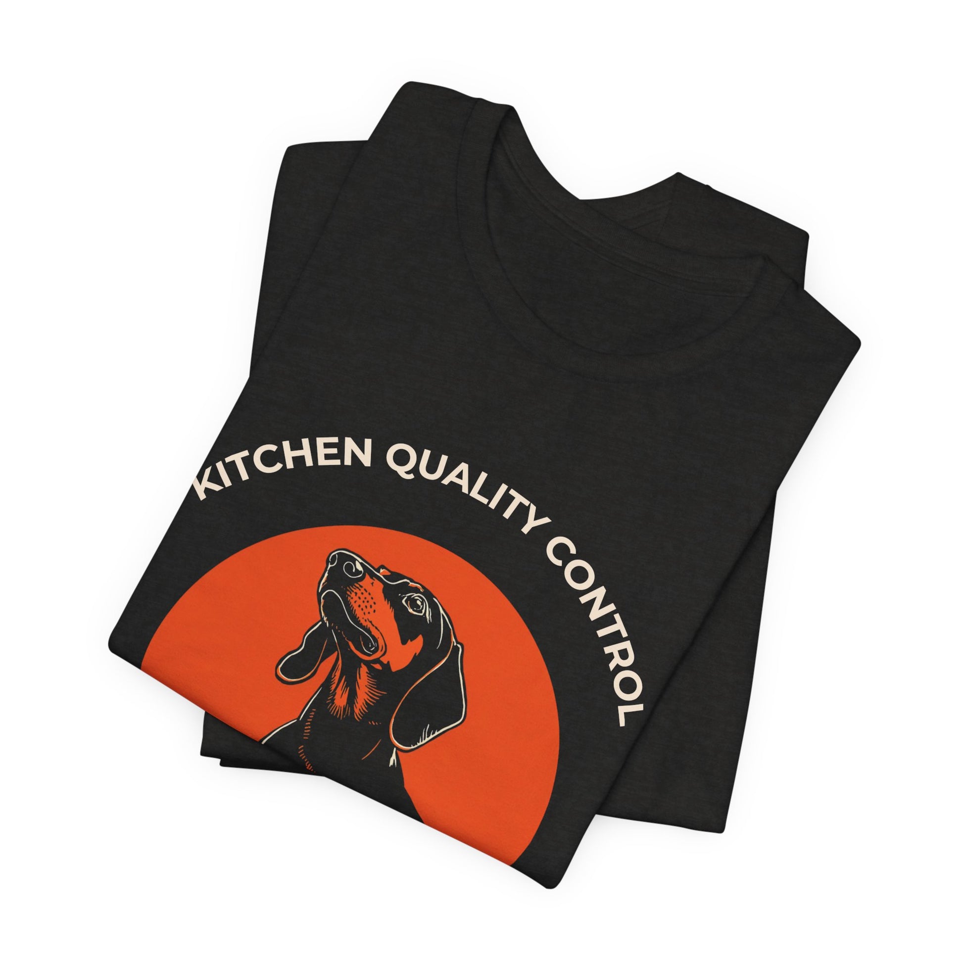 Kitchen Quality Control Dachshund t-shirt — funny Dachshund kitchen tee on Bella+Canvas 3001, view 14