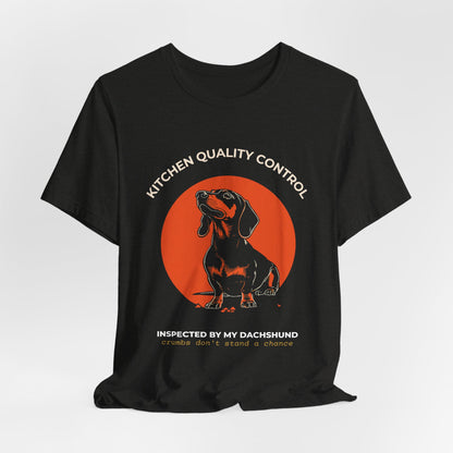 Kitchen Quality Control Dachshund t-shirt — funny Dachshund kitchen tee on Bella+Canvas 3001, view 15