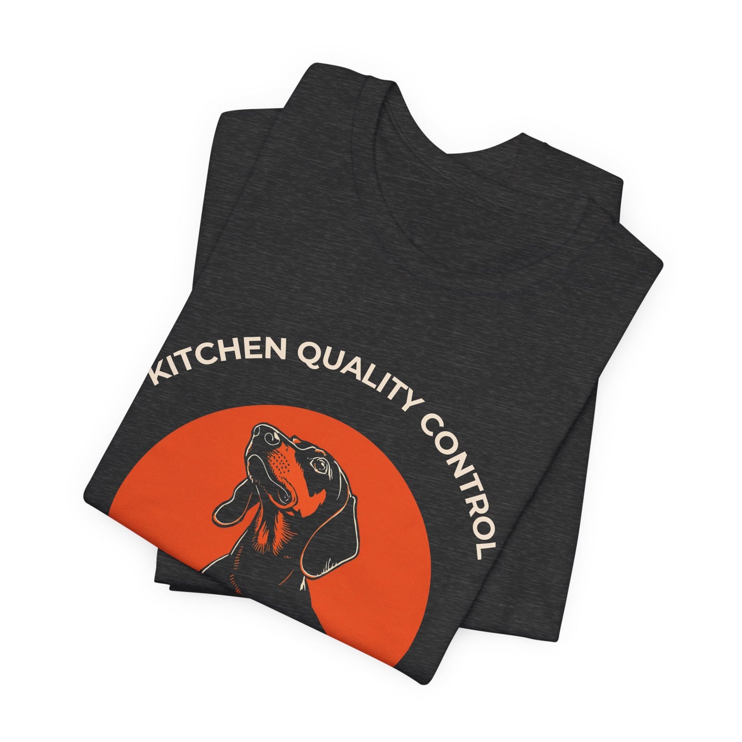 Kitchen Quality Control Dachshund t-shirt — funny Dachshund kitchen tee on Bella+Canvas 3001, view 20