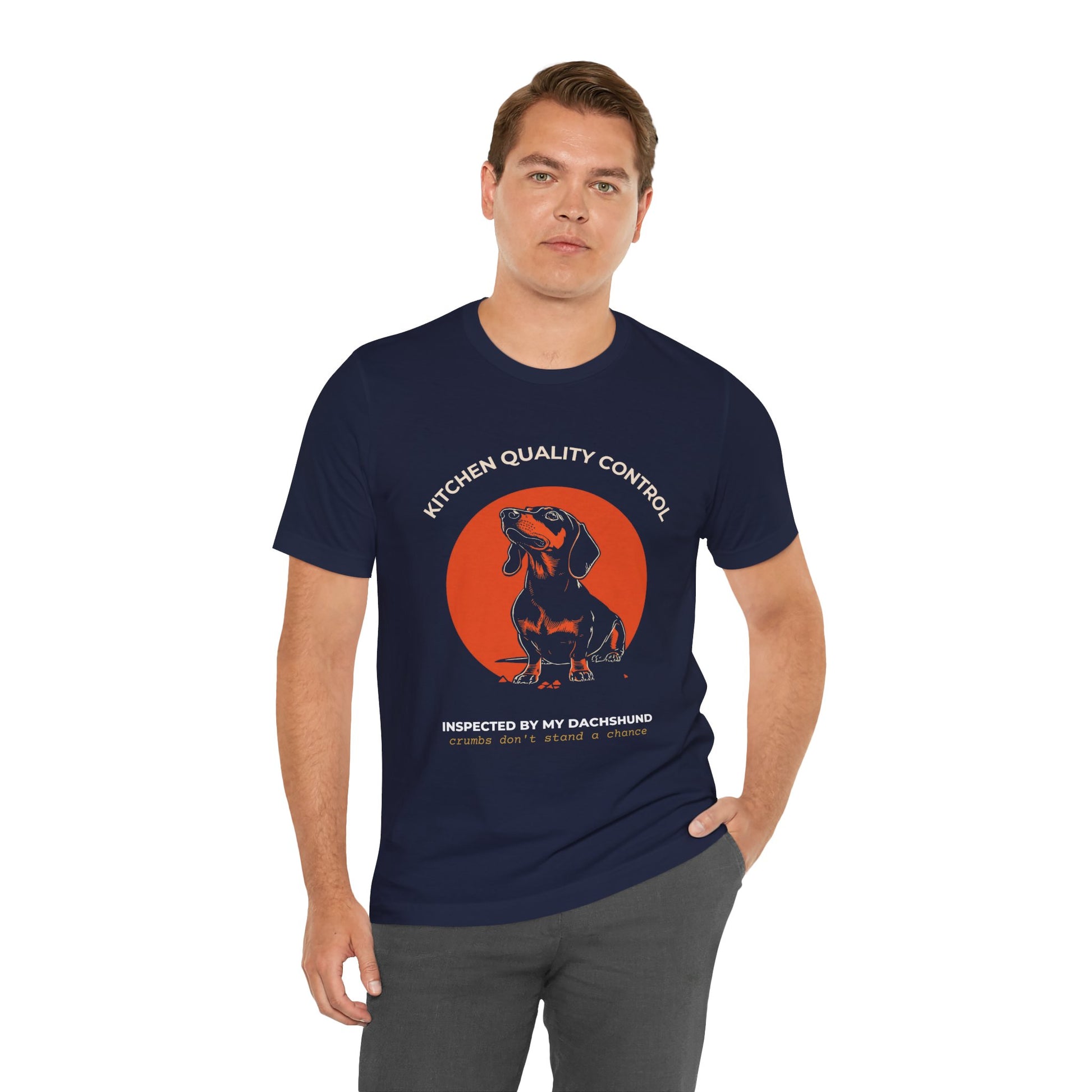 Kitchen Quality Control Dachshund t-shirt — funny Dachshund kitchen tee on Bella+Canvas 3001, view 23