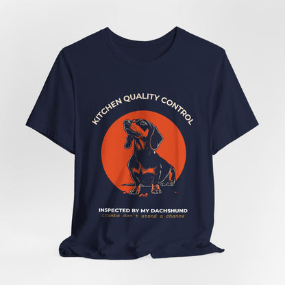 Kitchen Quality Control Dachshund t-shirt — funny Dachshund kitchen tee on Bella+Canvas 3001, view 27
