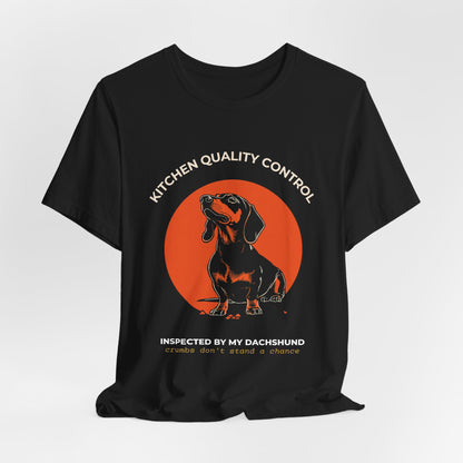 Kitchen Quality Control Dachshund t-shirt — funny Dachshund kitchen tee on Bella+Canvas 3001, view 9