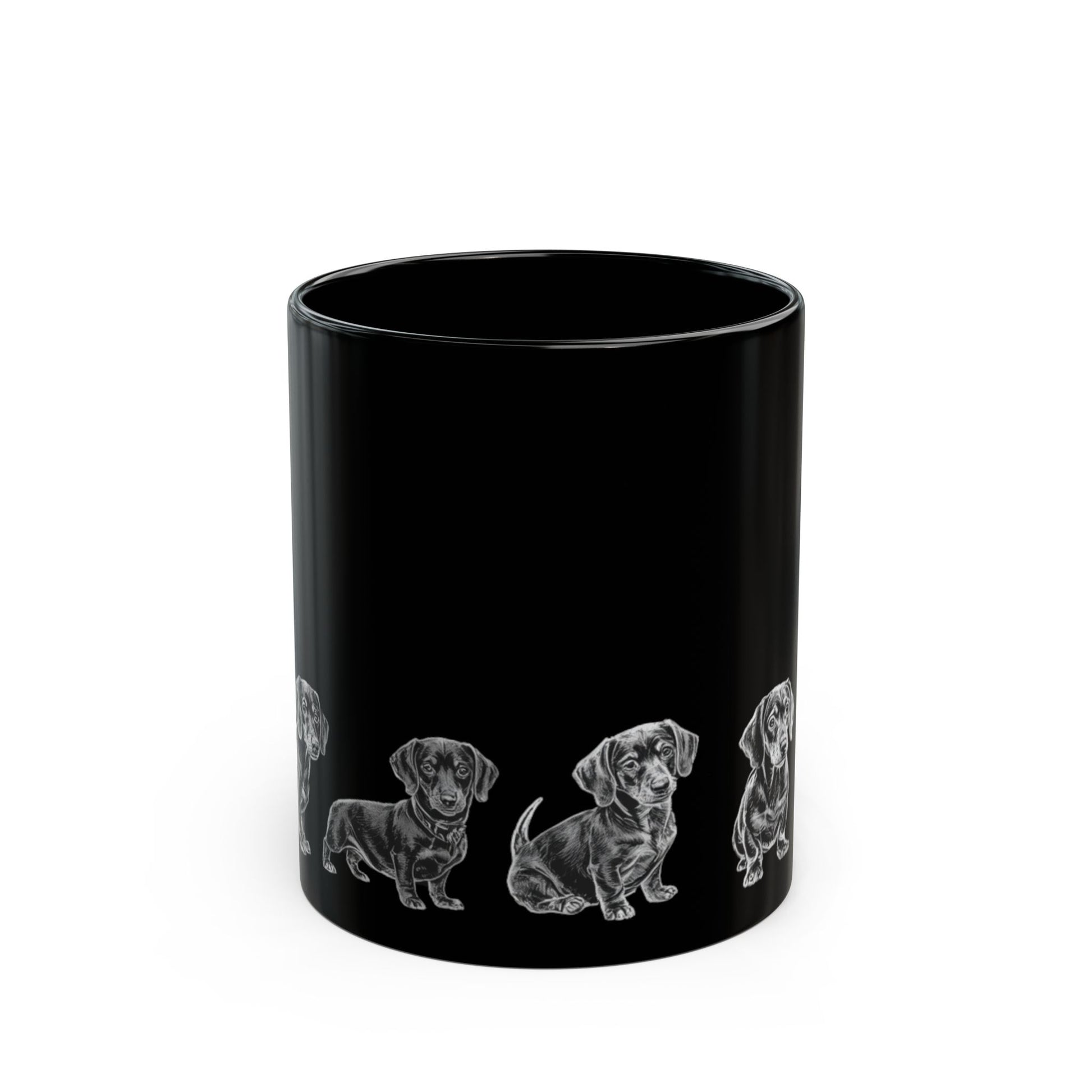 Dachshund black ceramic mug — dog lover gift