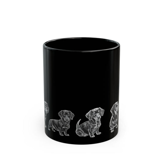 Dachshund black ceramic mug — dog lover gift