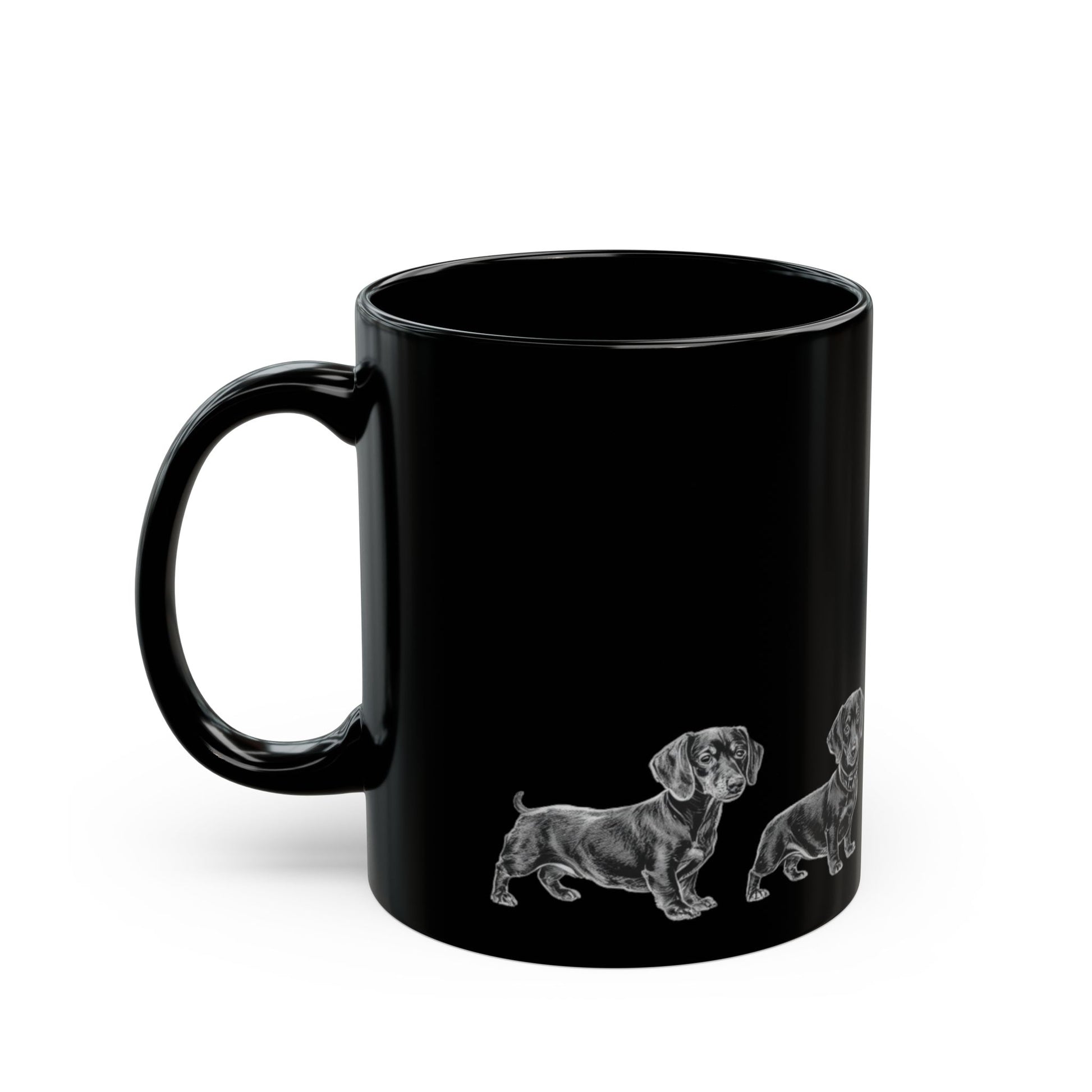 Dachshund mug 11oz and 15oz size comparison