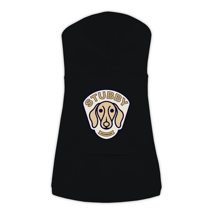 Dachshund Hoodie — Stubby Patch, Black, Large