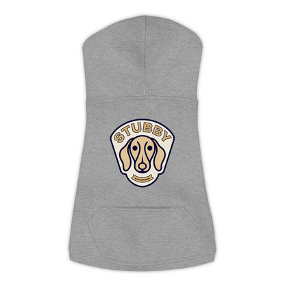 Dachshund Hoodie — Stubby Patch, Granite Heather, Large