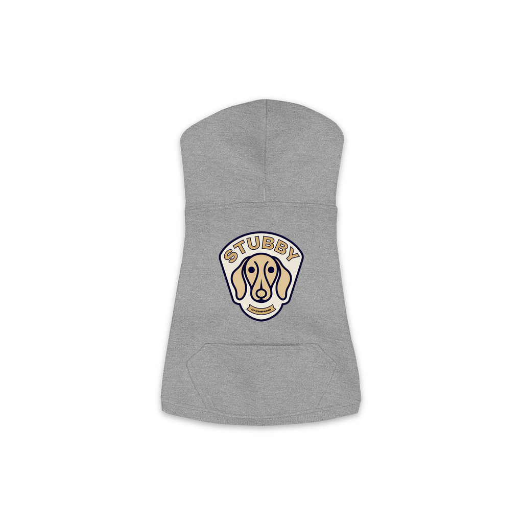 Dachshund Hoodie — Stubby Patch, Granite Heather