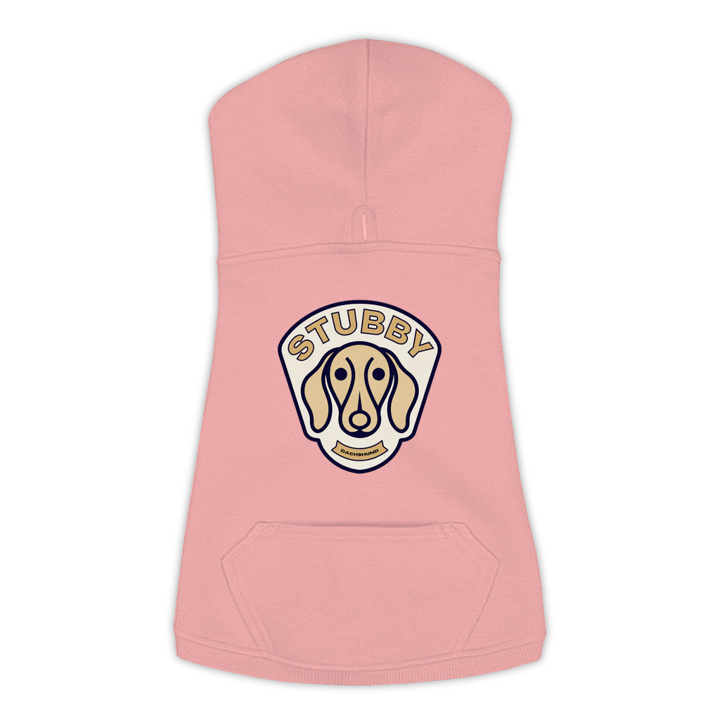 Dachshund Hoodie — Stubby Patch, Mauvelous, Large