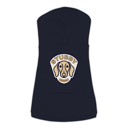 Dachshund Hoodie — Stubby Patch, Navy, Large