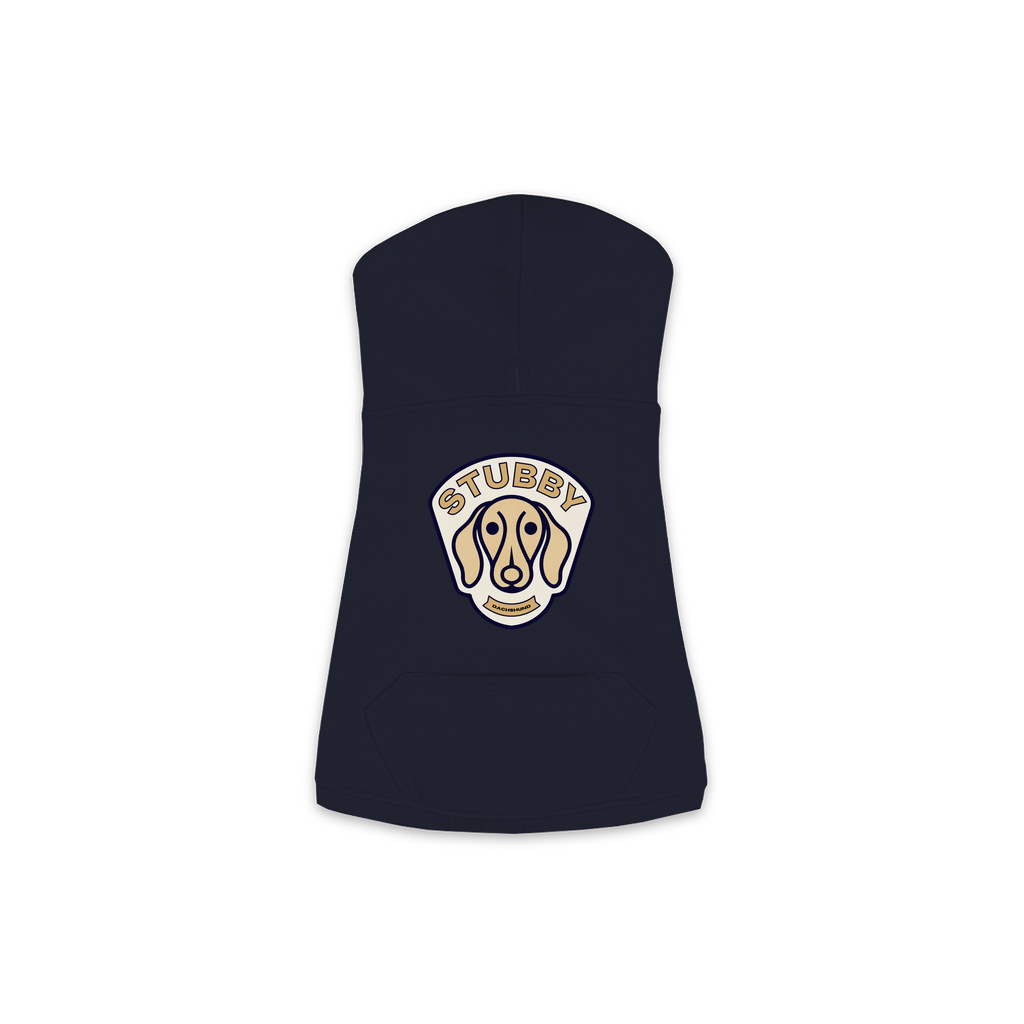 Dachshund Hoodie — Stubby Patch, Navy