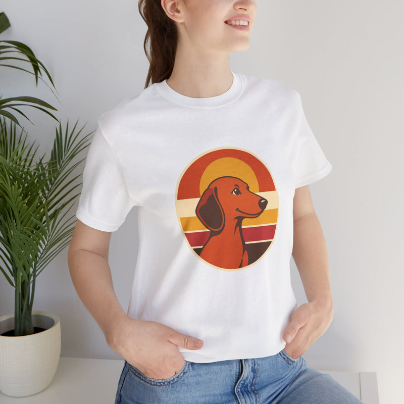 Dachshund Sunset T-Shirt in White — SniffWaggleNWalk™
