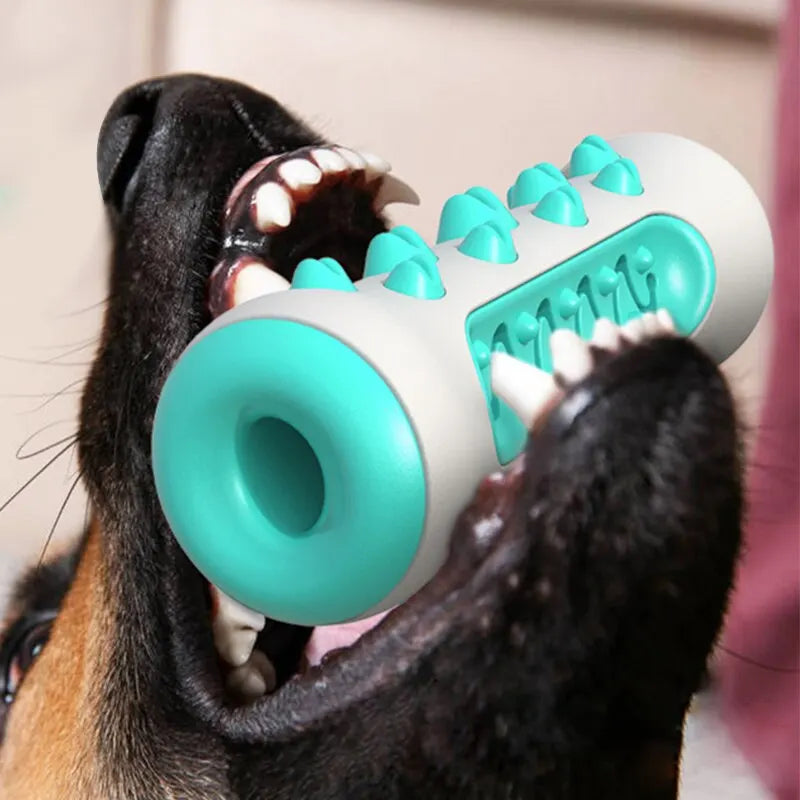 Two ChewNClean™ dental chew sticks showing top nubs and wave-pattern cleaning channel