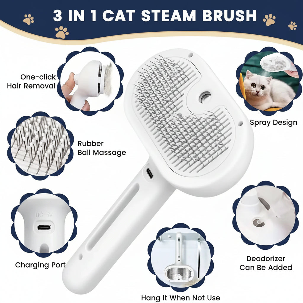 pet deshedding brush removing loose fur easily