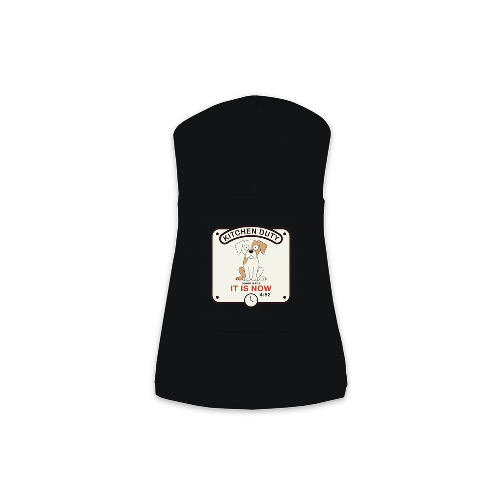 Dinner Is At 5 Dog Hoodie - Black - XS to M
