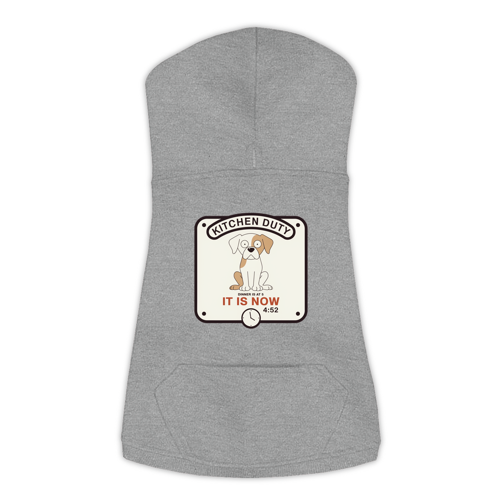 Dinner Is At 5 Dog Hoodie - Granite Heather Grey - L to 3XL